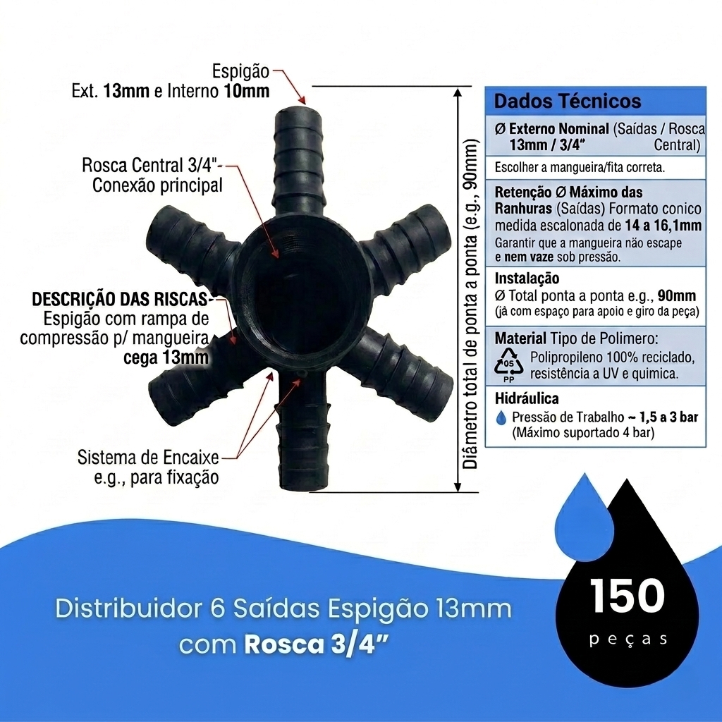 Distribuidor 6 Saídas DT